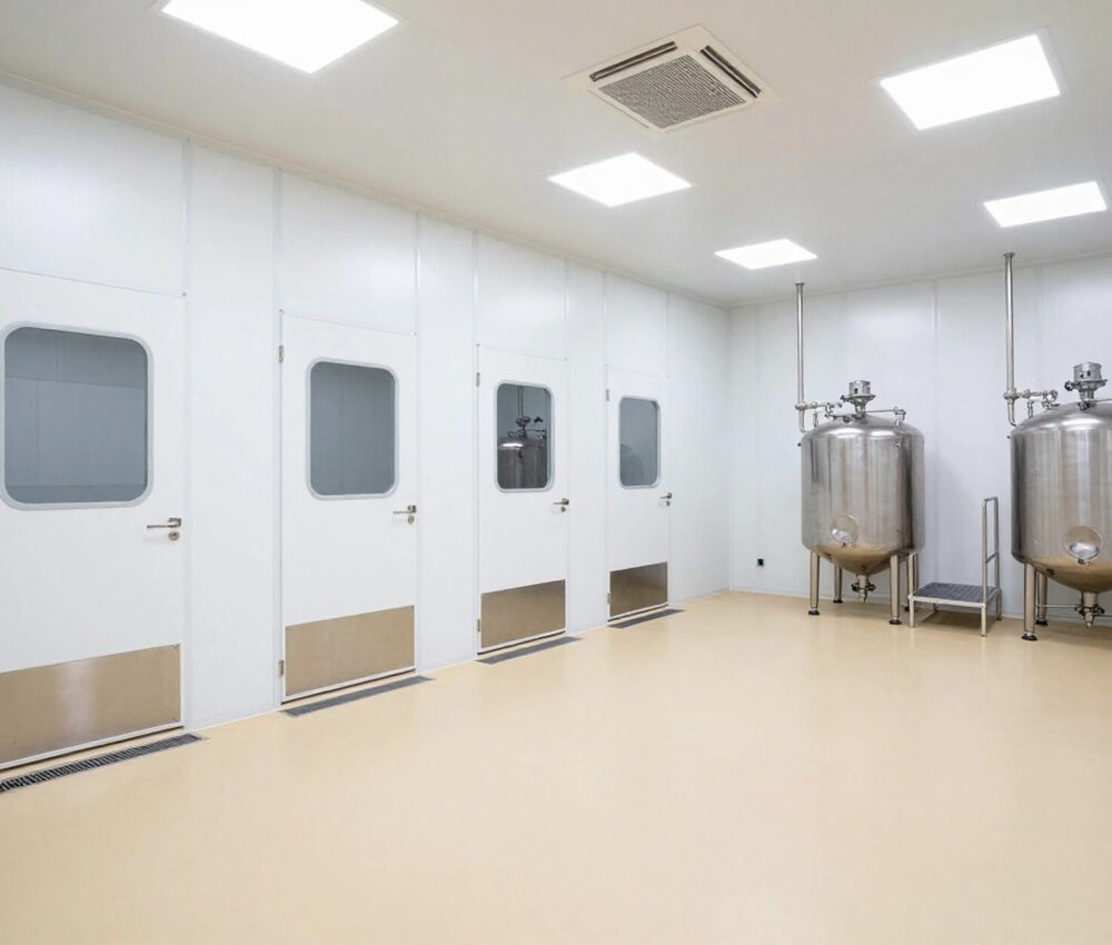 ISO 8 temiz oda içinde paslanmaz karıştırma tankları ve servis platformu